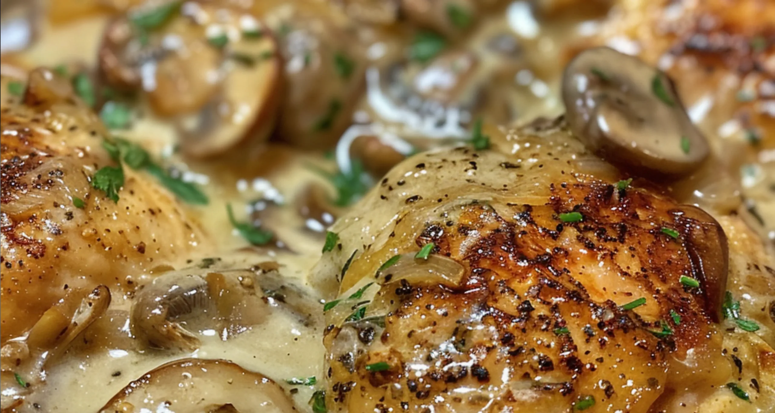 Mushrooms with French Onion Chicken