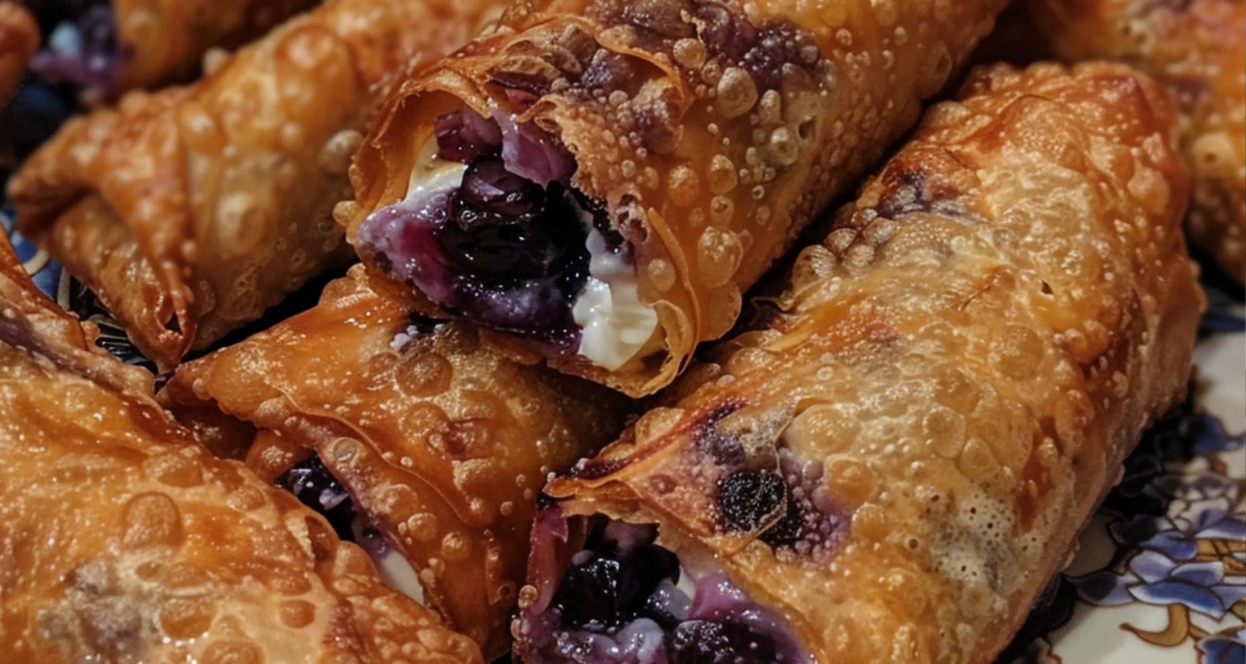 begin crafting your Crispy Blueberry and Cream Cheese Egg Rolls