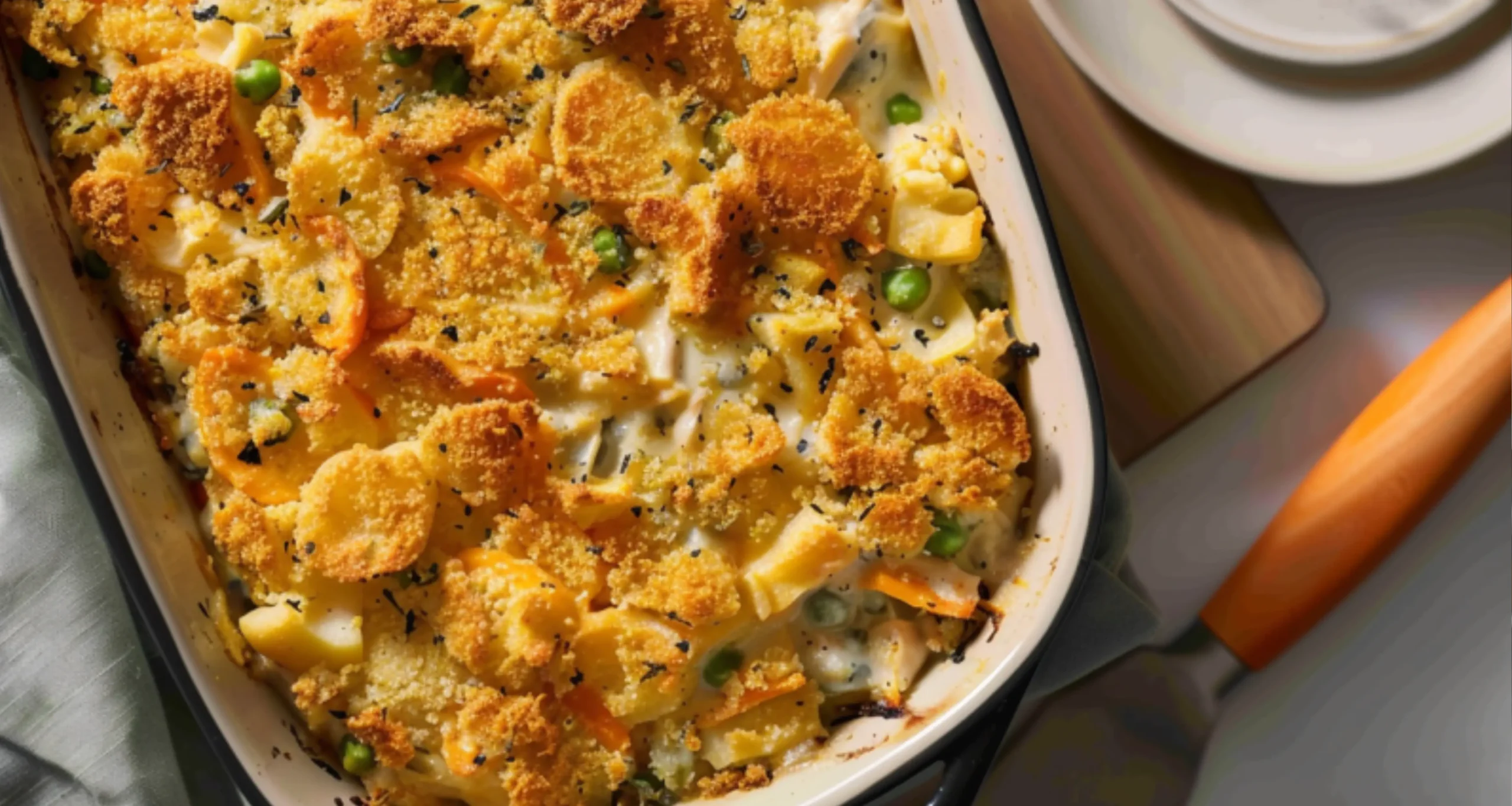 Serve this rich and creamy casserole with a side of sautéed green beans or a fresh garden salad