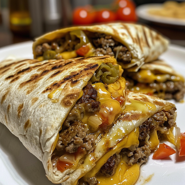 Grilled Cheeseburger Wraps