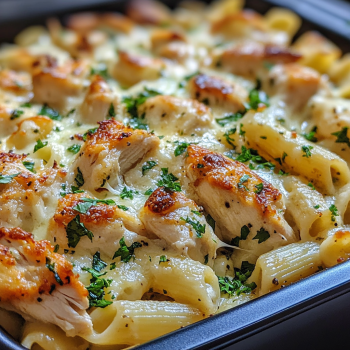 garlic parmesan chicken pasta bake